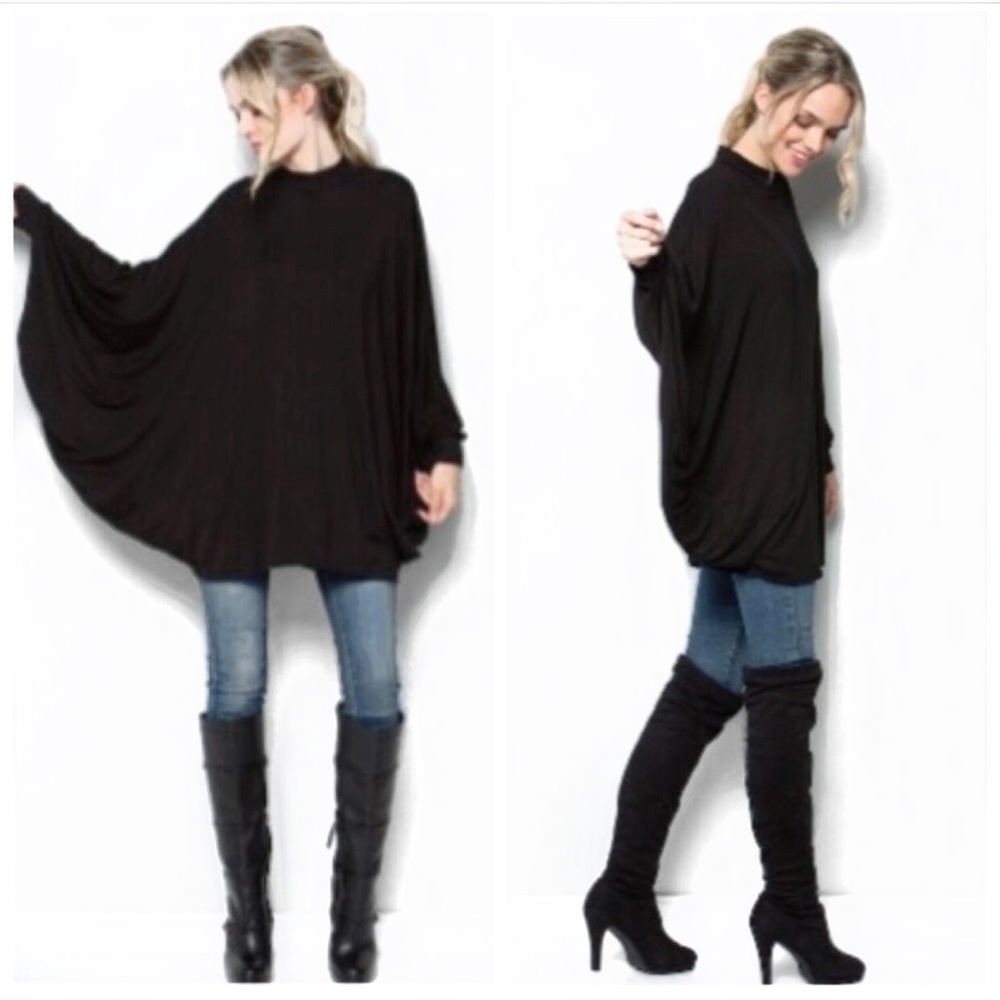 🍁🍂Black Poncho Style Tunic🍁🍂